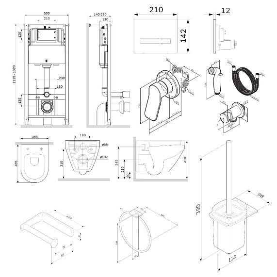 CK70GH Spirit Подвесной комплект, черный-9
