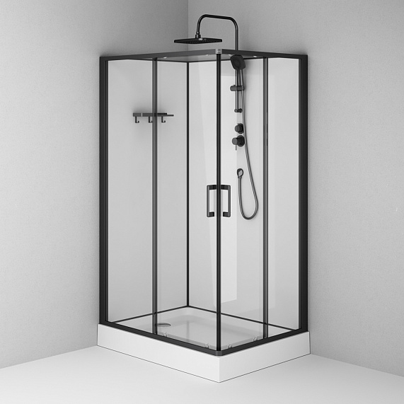 Душевая кабина 120x90 AM.PM Above W9XC-403-12090BT профиль черный матовый, низкий поддон-10