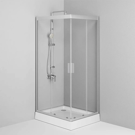 Душевое ограждение без поддона 100x80 AM.PM Gem W90G-404-100280-MT профиль серебристый-3