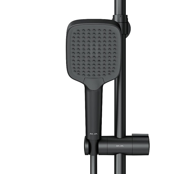 Душевая система AM.PM Func F078F422 стойка с тропическим душем, термостатом, смесителем, черная-7