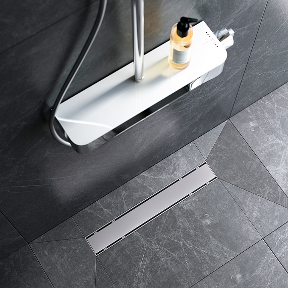 Душевой трап (лоток) 50 AM.PM PrimeFlow W02SC-U11-050-04SB комбинированный затвор со стальной матовой решеткой под плитку-3