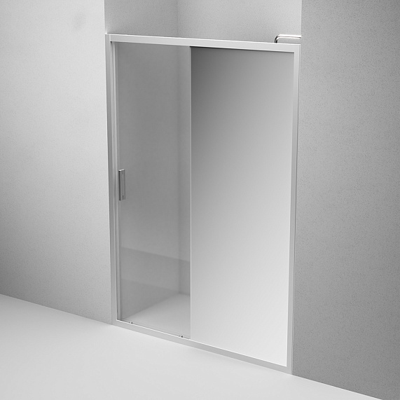 Душевая перегородка с дверью 140x195 AM.PM Gem W90G-140-1-195MMir зеркальное стекло, профиль серебристый-3