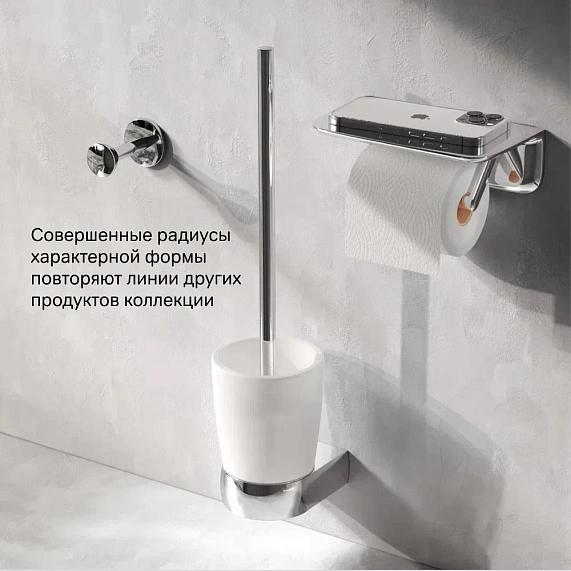 Ершик для унитаза AM.PM Sensation A3033300 со стеклянной настенной подставкой, хром-4