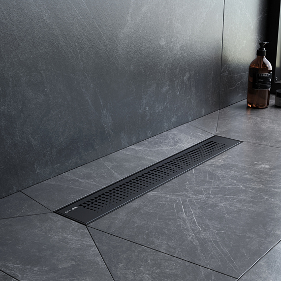 Душевой трап (лоток) 50 AM.PM PrimeFlow W02SC-P11-050-01BM комбинированный затвор с черной матовой решеткой-3