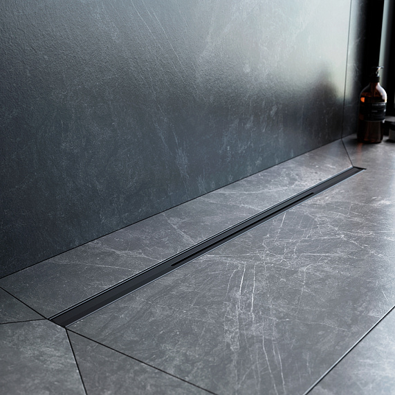 Душевой трап (лоток) 80 AM.PM MasterFlow Slim W01SC-S11-080-05BM комбинированный затвор с черной матовой решеткой-3