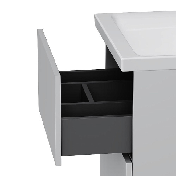 Тумба с раковиной 50 AM.PM Gem M90FSX0502WG напольная белый глянец-5