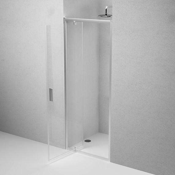 Душевая перегородка с дверью 80x195 AM.PM Gem W90G-80-1P-MT прозрачное стекло, профиль серебристый-4
