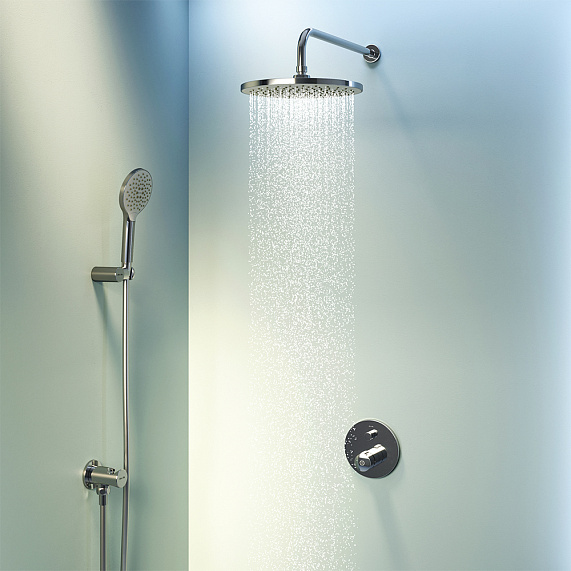 Встраиваемая душевая система AM.PM X-Joy FP85A1RH20 хром: тропический верхний душ, ручной душ-2