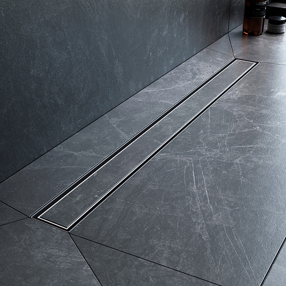 Душевой трап (лоток) 80 AM.PM MasterFlow W01SC-U11-080-04SB комбинированный затвор со стальной матовой решеткой под плитку-8