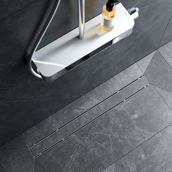 Душевой трап (лоток) 80 AM.PM PrimeFlow W02SC-U11-080-04SB комбинированный затвор со стальной матовой решеткой под плитку-2