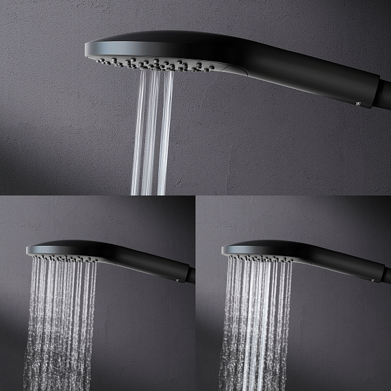 Душевая система AM.PM Like F0780222 стойка с тропическим душем, черная матовая-6