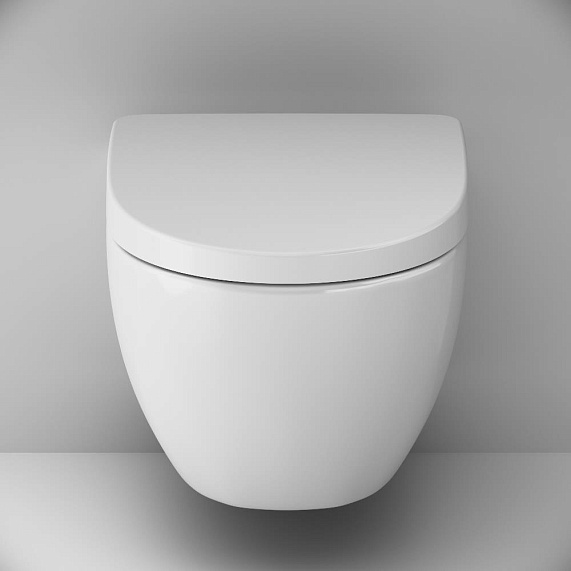 Унитаз подвесной AM.PM Awe C111700SC безободковый с сиденьем микролифт, белый-4