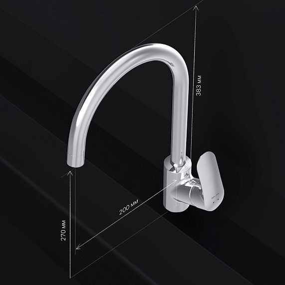 Смеситель для кухни AM.PM Like F8007700 высокий с каналом питьевой воды, хром-7