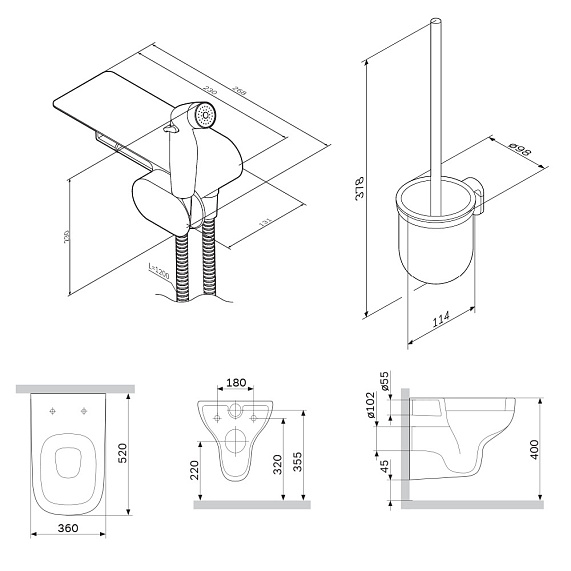 Набор унитаз подвесной AM.PM X-Joy CK85H0703W с гигиеническим душем-4