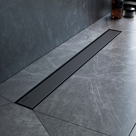 Душевой трап (лоток) 70 AM.PM MasterFlow W01SC-U11-070-04BM комбинированный затвор с черной матовой решеткой под плитку-9