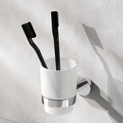 Стакан для зубных щеток настенный AM.PM Sense L A7434300 стеклянный, хром