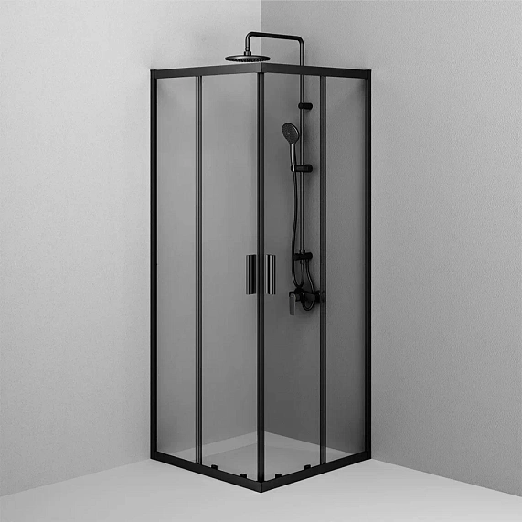 Душевое ограждение без поддона 80x80 AM.PM Gem W90G-403-8080-BT профиль черный матовый-3