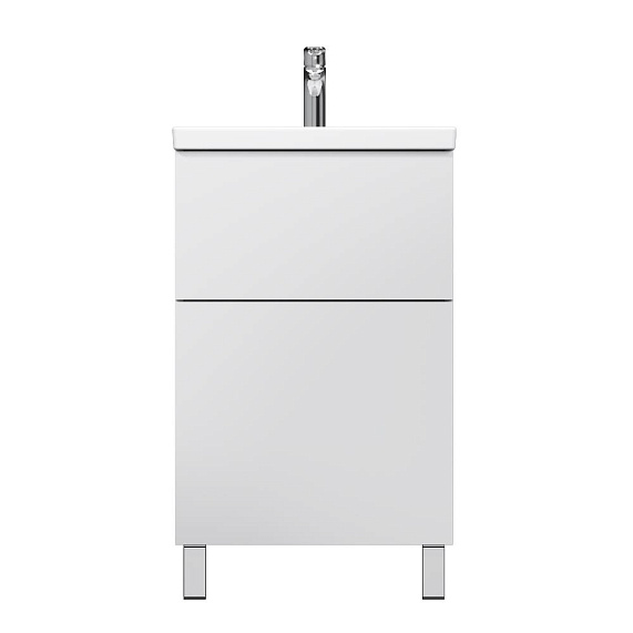 Тумба с раковиной 50 AM.PM Gem M90-FSX0502WG-WCC0502WG напольная на ножках, белый глянец-9