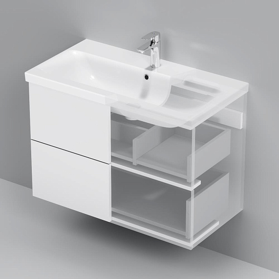 Тумба с раковиной 80 AM.PM Gem M90FHX0802WG подвесная белый глянец-3