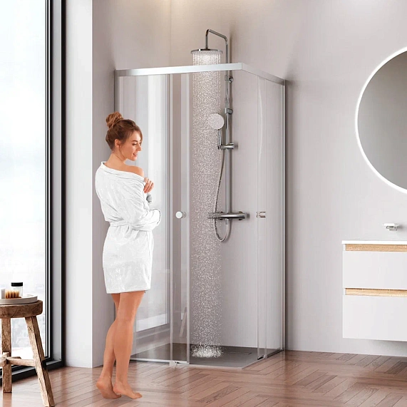 Душевое ограждение без поддона 90x90 AM.PM X-Joy W94G-403-9090-MT1K профиль серебристый-1