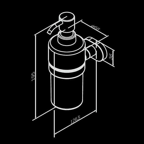Дозатор для мыла настенный стеклянный AM.PM Sense L A7436900 хром-7