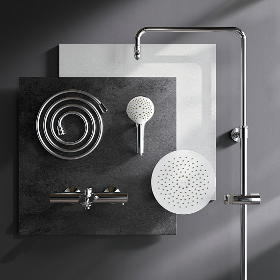 Душевая система AM.PM Gem F0790520 стойка с тропическим душем, термостатом, смесителем, изливом, хром-11