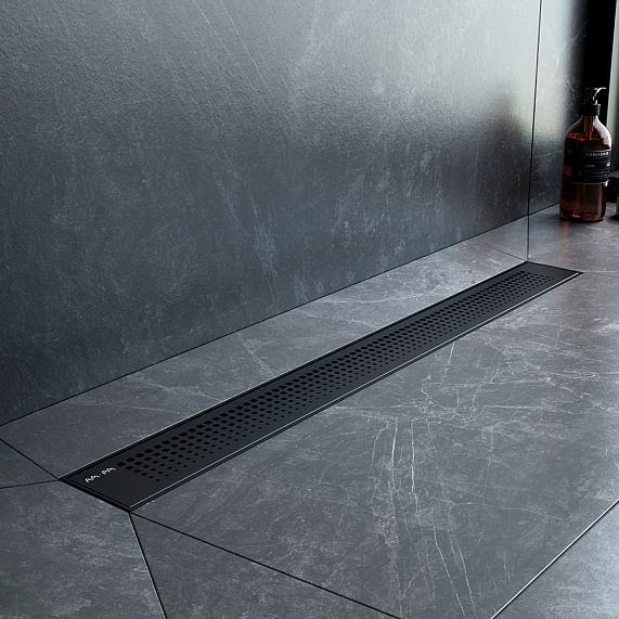 Душевой трап (лоток) 70 AM.PM PrimeFlow W02SC-P11-070-01BM комбинированный затвор с черной матовой решеткой-3