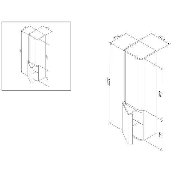 Мебель для ванной 80 AM.PM Sensation подвесная, табачный дуб-3