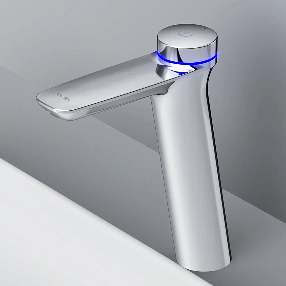 Смеситель для раковины (умывальника) AM.PM Inspire 2.0 F50A93400 высокий с термостатом, донным клапаном, электронный, хром-2