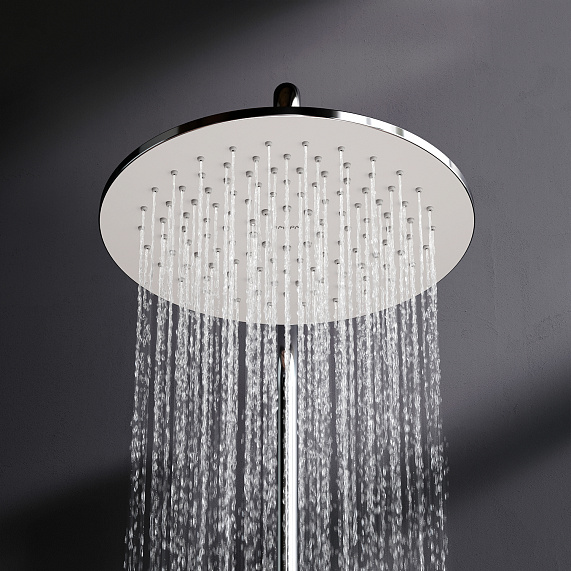 Душевая система AM.PM X-Joy F40885A34 стойка с тропическим душем, хром + смеситель для ванны хром-4