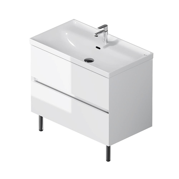 Тумба с раковиной 80 AM.PM Above M9X-FSX0802WG-WCC0800WG напольная, белая глянцевая-9