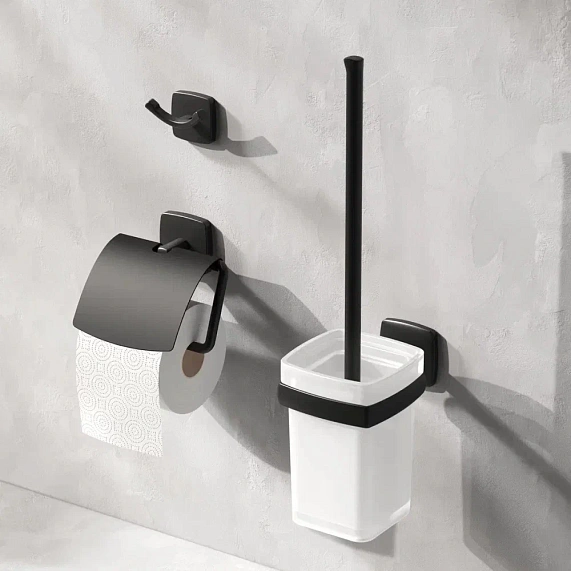 Ершик для унитаза AM.PM Gem A9033422 со стеклянной настенной подставкой, черный-5