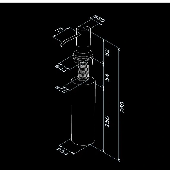 Дозатор для моющего средства AM.PM X-Joy A8437122 встраиваемый, черный-7