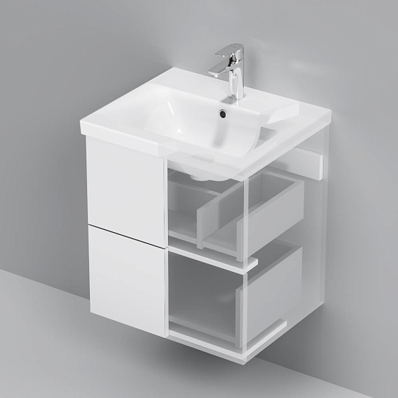 Тумба с раковиной 50 AM.PM Gem M90FHX0502WG подвесная белый глянец-3