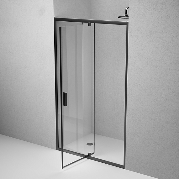 Душевая перегородка с дверью 120x195 AM.PM Gem W90G-120-1P-BT прозрачное стекло, профиль черный матовый-4