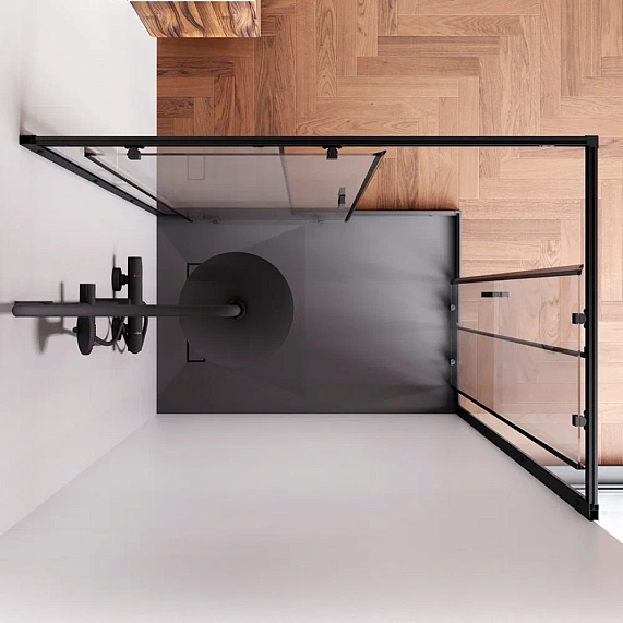 Душевое ограждение без поддона 80x120 AM.PM Gem S W93G-404-120280-BT профиль черный матовый-2