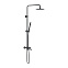 Душевая система Damixa Scandinavian Pure 936810300 стойка с тропическим душем, термостатом, смесителем, изливом, черная матовая