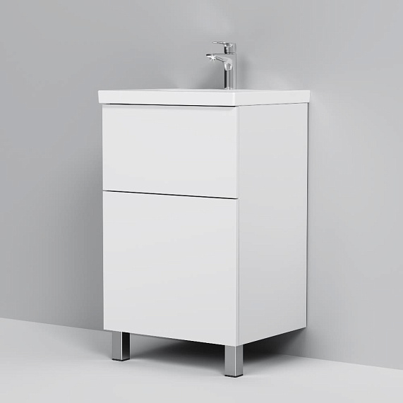 Тумба с раковиной 50 AM.PM Gem M90FSX0502WG напольная белый глянец-4