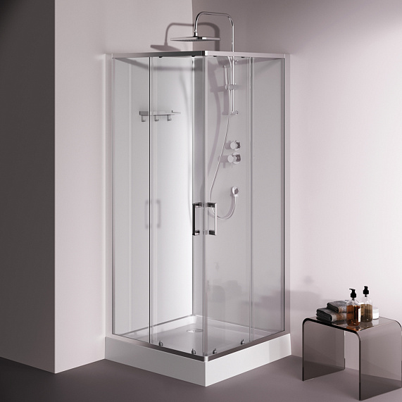 Душевая кабина 90x90 AM.PM Above W9XC-403-9090MT профиль серебристый, низкий поддон