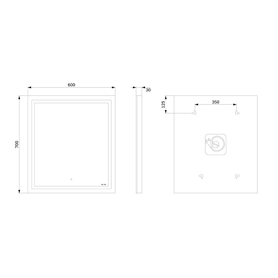 Зеркало с подсветкой в ванную прямоугольное 60 AM.PM Gem M91AMOX0601WG сенсорное-8
