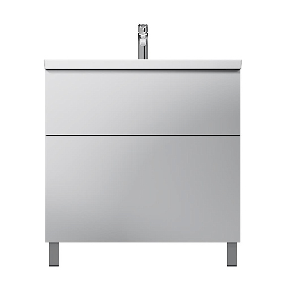 Тумба с раковиной и смесителем 80 AM.PM Gem M90FSX0802WG напольная белый глянец-7