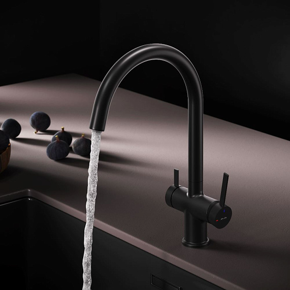 Смеситель для кухни AM.PM Func F8F07722 высокий с C-изливом с каналом для питьевой воды, черный-2