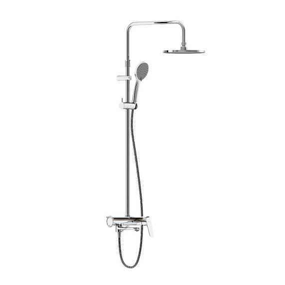 Душевая система Damixa Jupiter 977730000 стойка с тропическим душем, смесителем, изливом, хром-5