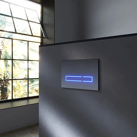 Унитаз подвесной безободковый с инсталляцией AM.PM Spirit 2.0 IS450A38.701700 сиденьем микролифт, черной сенс. клавишей-4