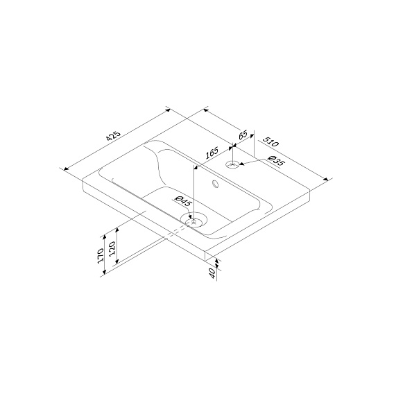 Тумба с раковиной 50 AM.PM Gem M90FHX0502WG подвесная белый глянец-1