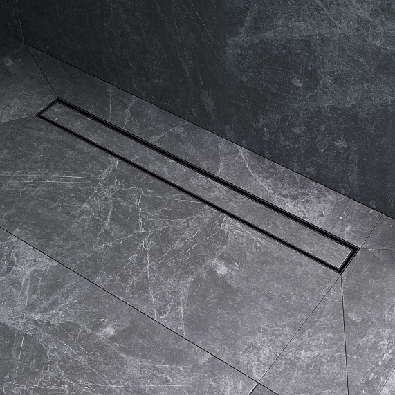 Душевой трап (лоток) 70 AM.PM MasterFlow W01SC-U11-070-04BM комбинированный затвор с черной матовой решеткой под плитку-10