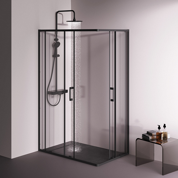 Душевое ограждение без поддона 120x80 AM.PM Above W9XG-403-12080-BT профиль черный-1