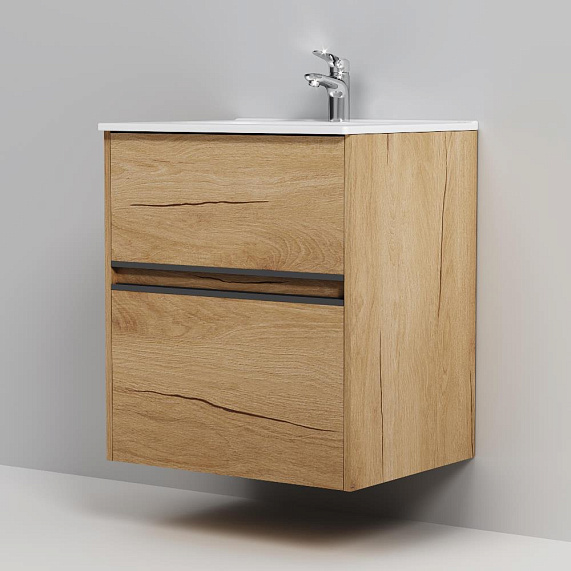 Тумба с раковиной 60 AM.PM Sense M7BFUX0602OF подвесная/напольная на ножках, светлое дерево-4