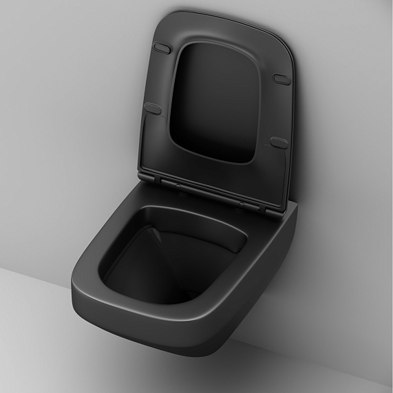 Унитаз подвесной AM.PM Inspire 2.0 C50A1700MBSC безободковый с сиденьем микролифт, черный матовый-4