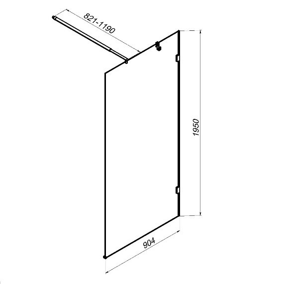 Душевая перегородка 120x195 AM.PM X-Joy W94UWI-120-F1-BTE прозрачное стекло, профиль черный-6